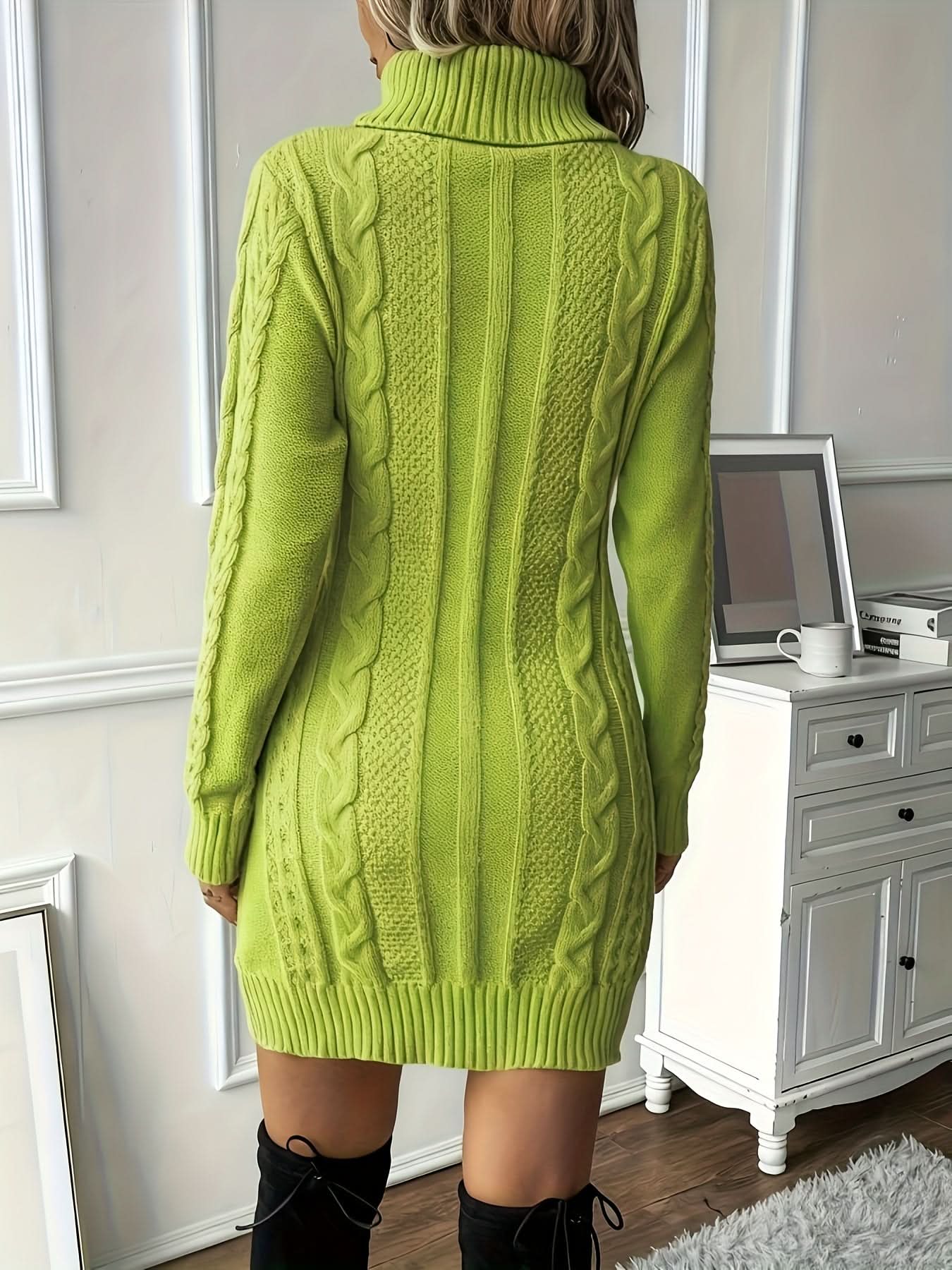 Caliah - High-Neck Braided Midi Dress
