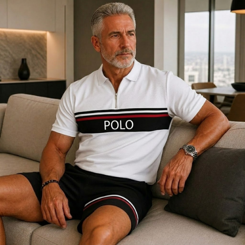 Short Sleeve Zipper Two-piece Set