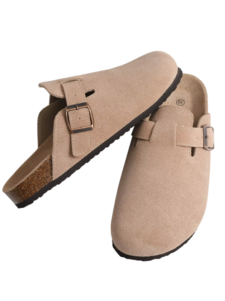 Caliah Sandal - Suede Clogs Beige