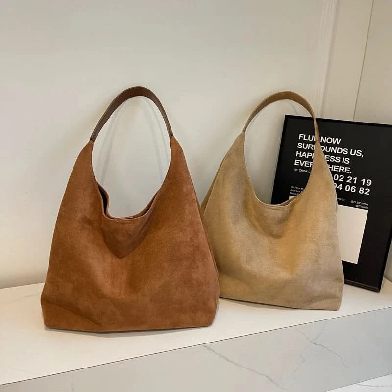 Caliah - Shoulder Tote Bag Set Suede Pure