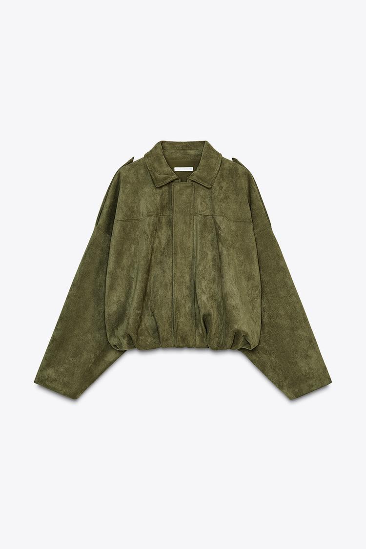 Caliah - Suede Effect Bomber Jacket