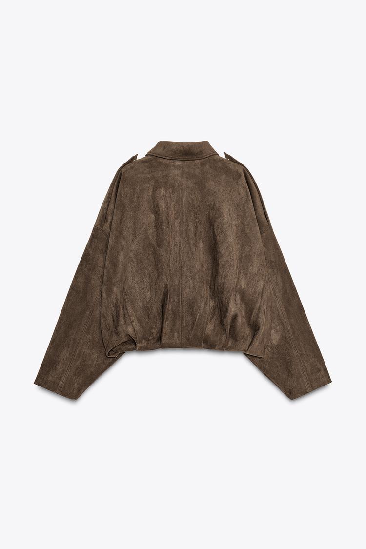 Caliah - Suede Effect Bomber Jacket