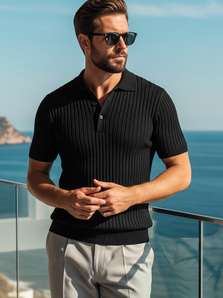 Caliah Elegant Ribbed Polo