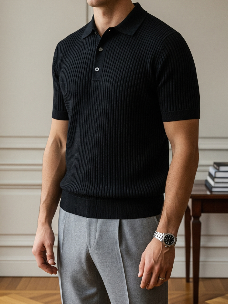 Caliah Elegant Ribbed Polo