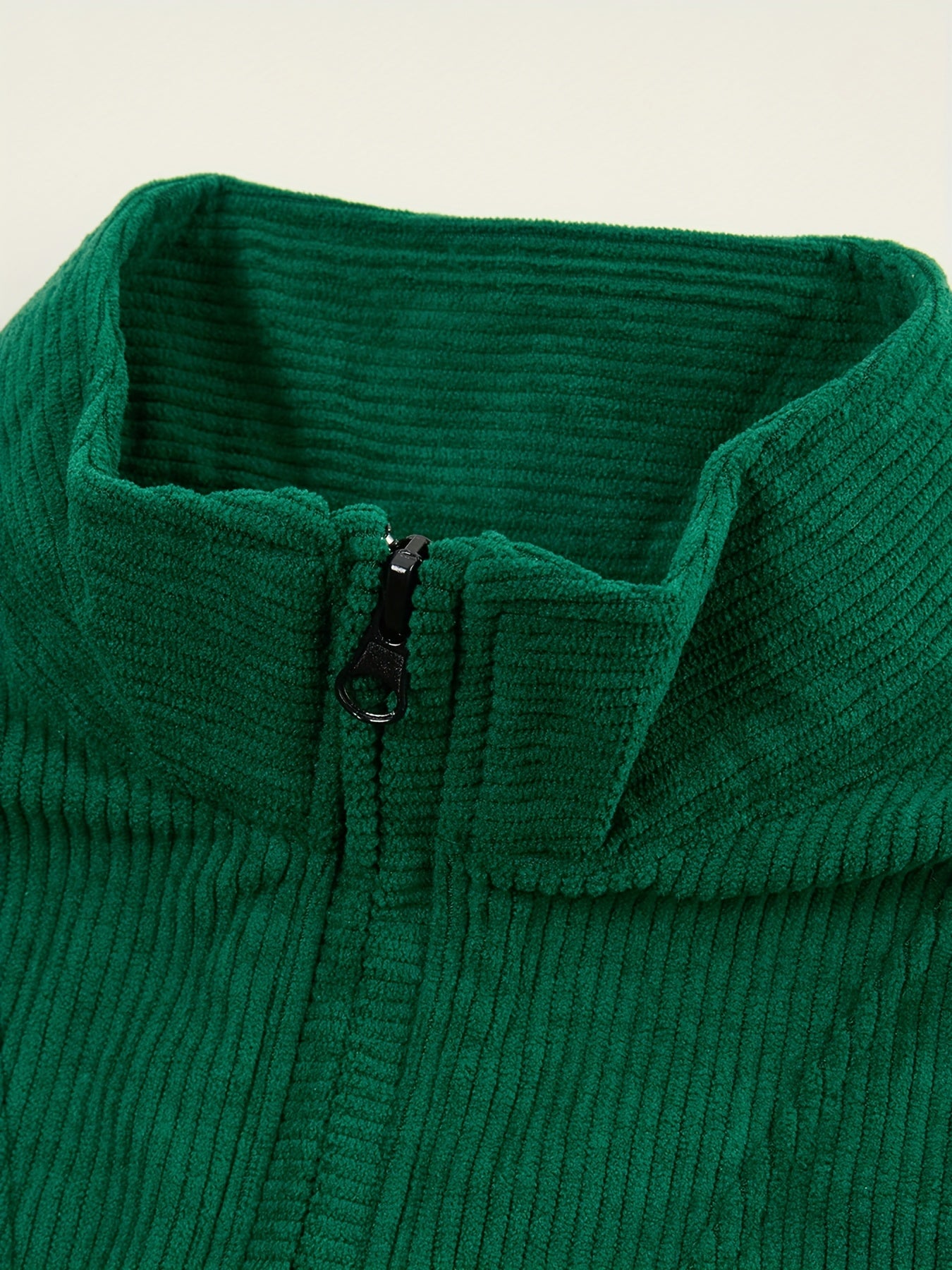 Caliah - Men's Corduroy Trousers & Half-Zip Jumper Set