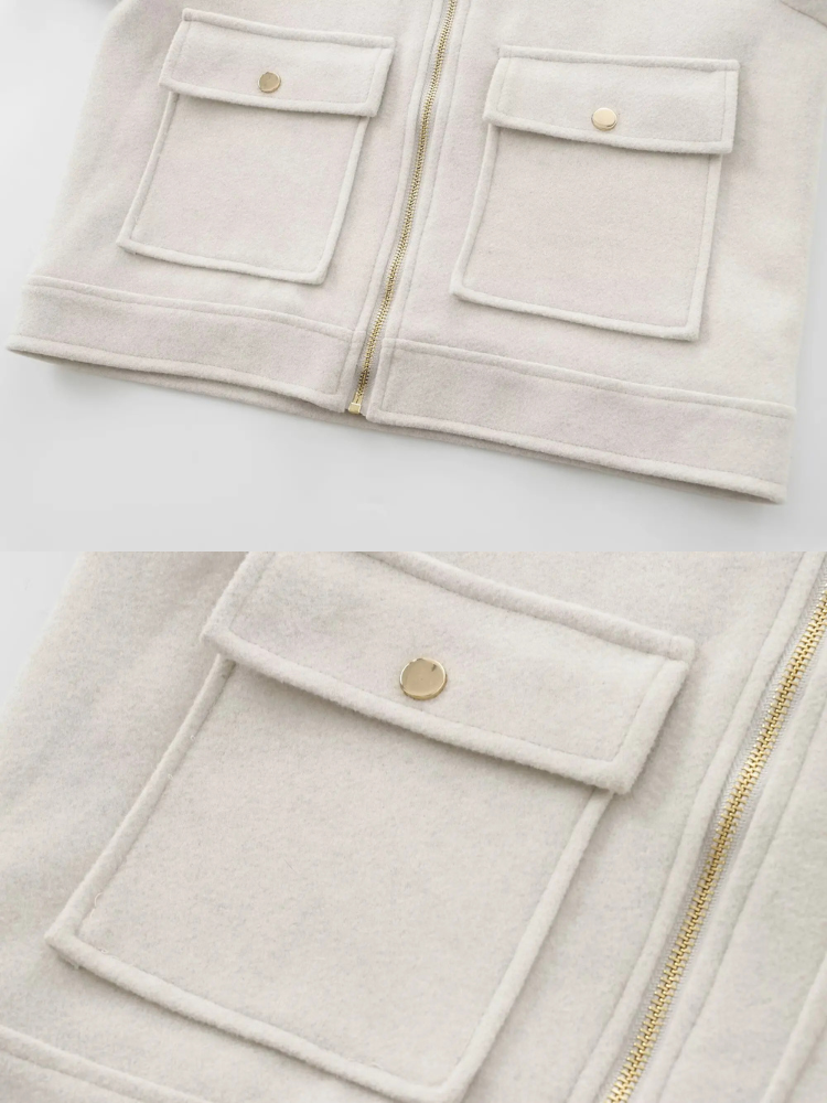 Aline - Wool Boxy Jacket Coat