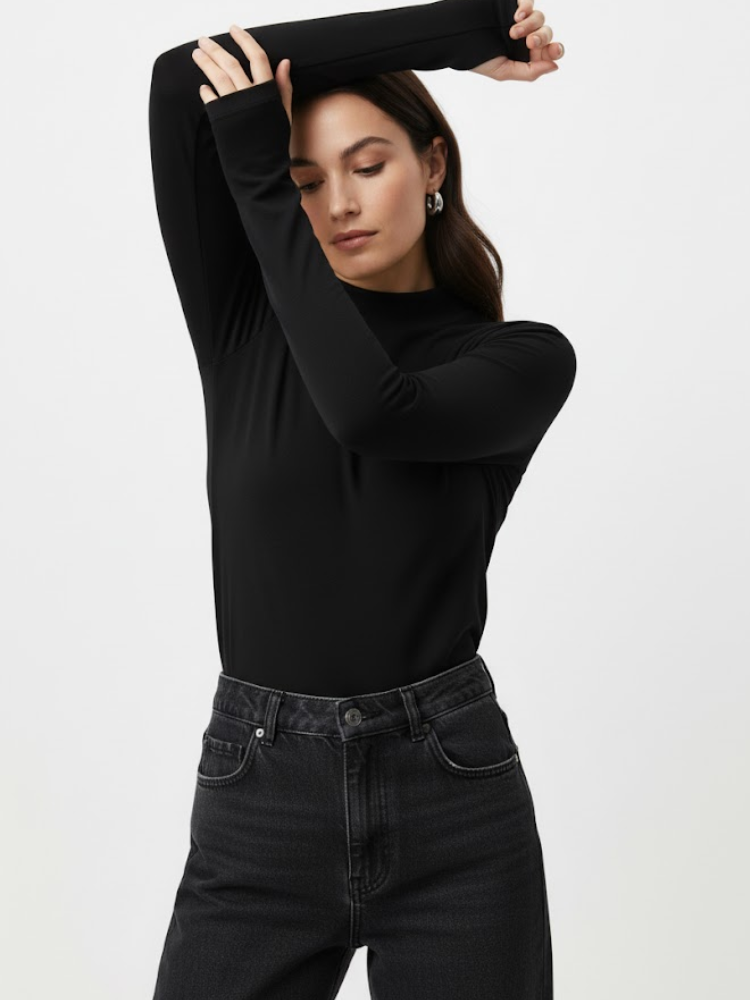 Caliah - Long-sleeve high-neck top