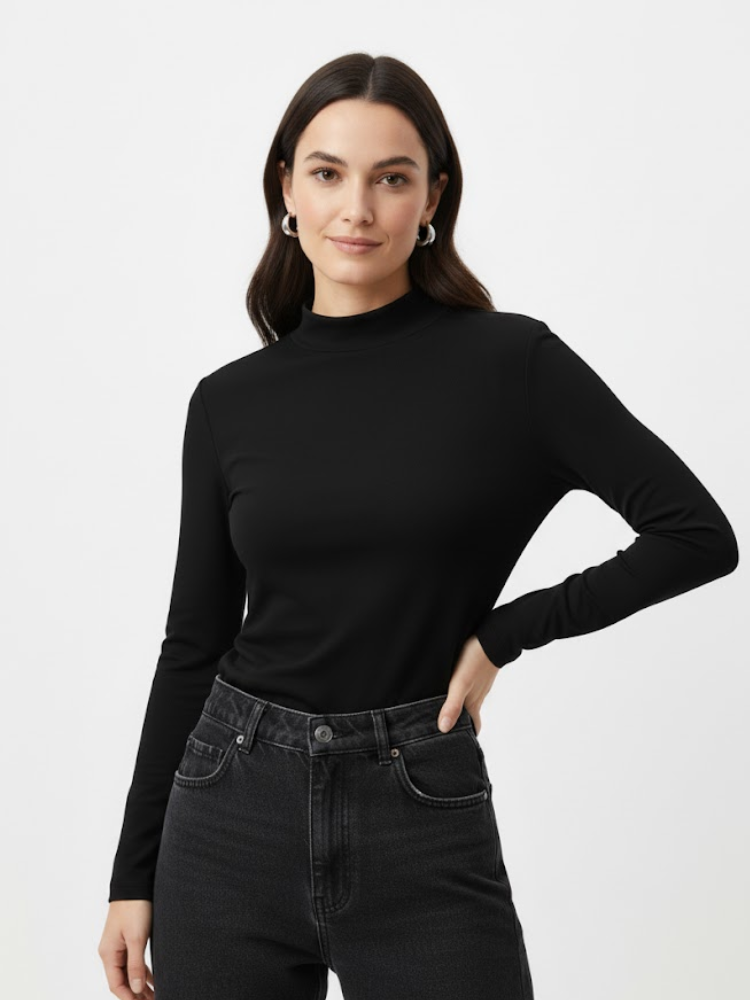 Caliah - Long-sleeve high-neck top