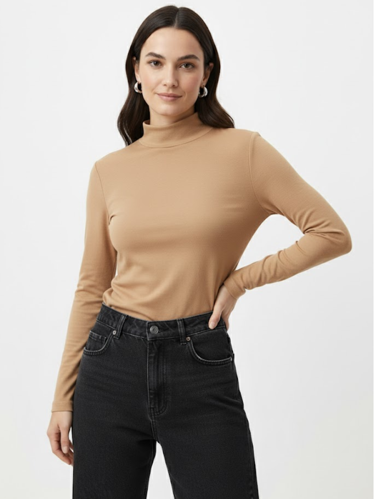 Caliah - Long-sleeve high-neck top