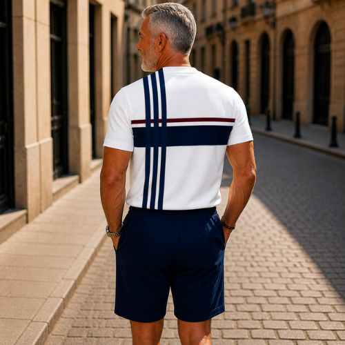 Short Sleeve Zipper Two-piece Set