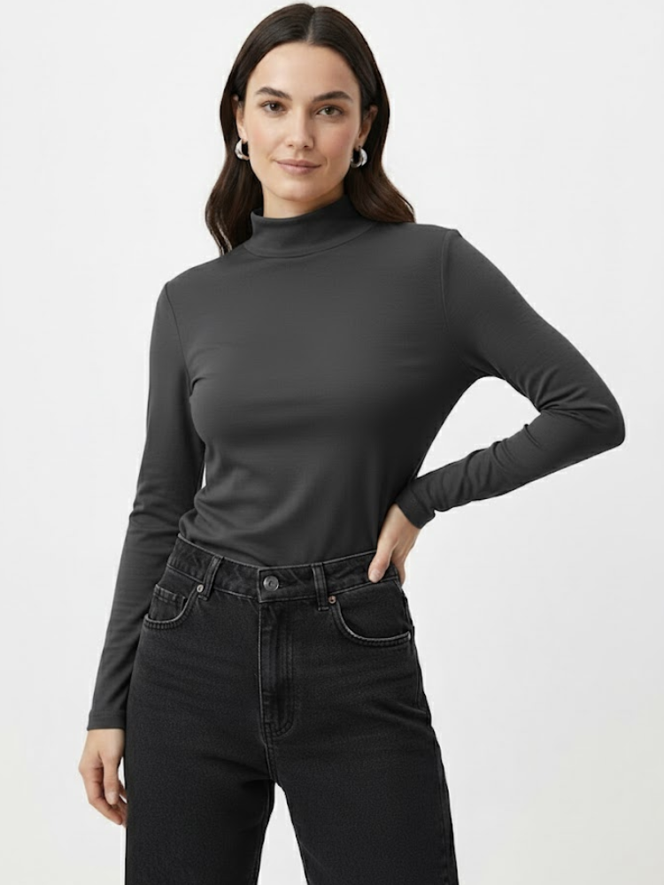 Caliah - Long-sleeve high-neck top