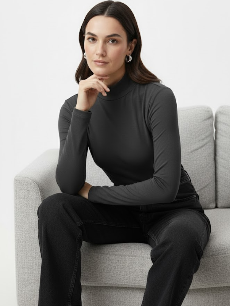 Caliah - Long-sleeve high-neck top