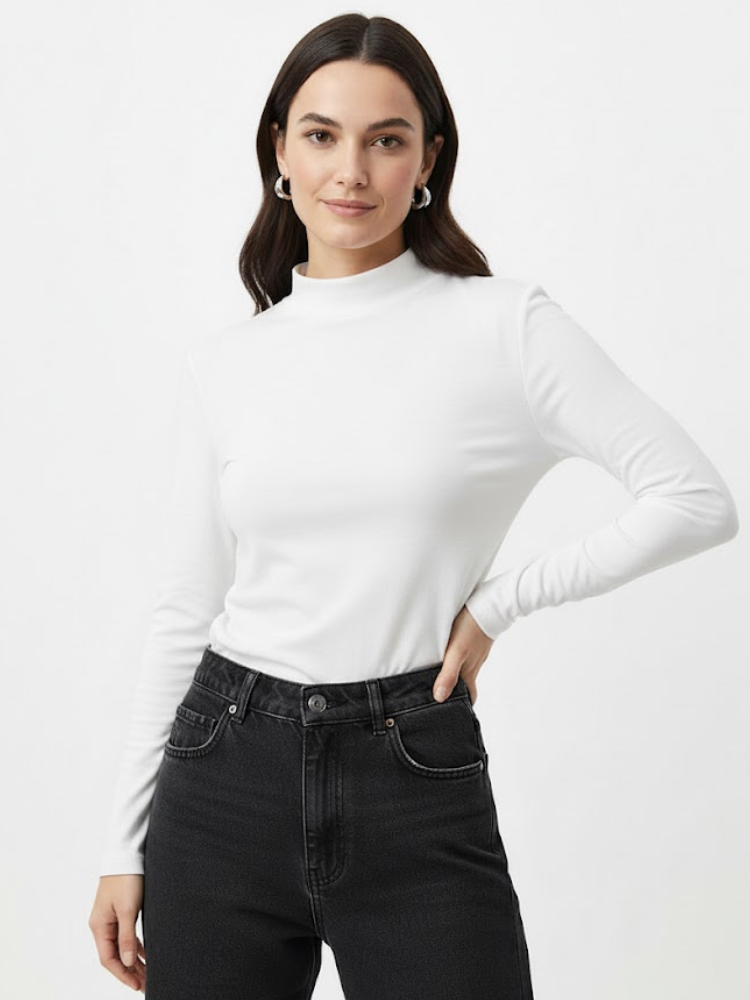 Caliah - Long-sleeve high-neck top