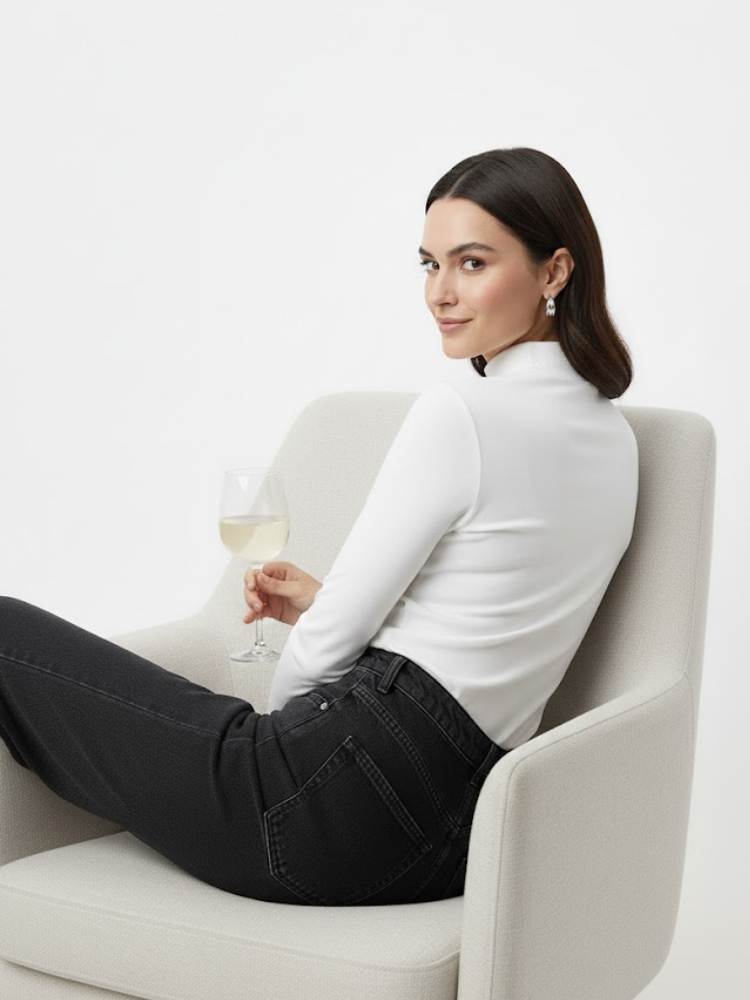 Caliah - Long-sleeve high-neck top