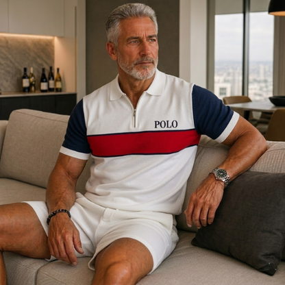 Short Sleeve Zipper Two-piece Set