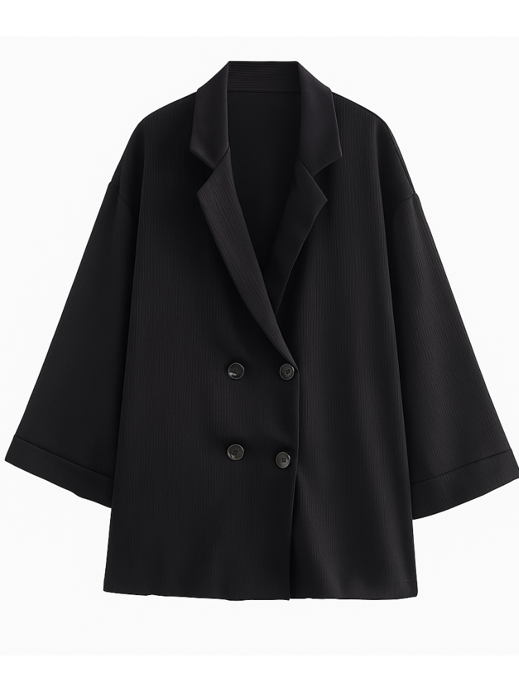 Noire - Black Blazer & Wide Leg Trousers Co-Ord Set