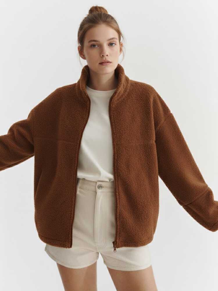 Caliah - Teddy Sweatshirt Jacket