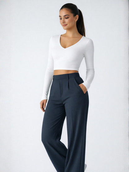 Caliah Signature - High Waist Wide-Leg Trousers