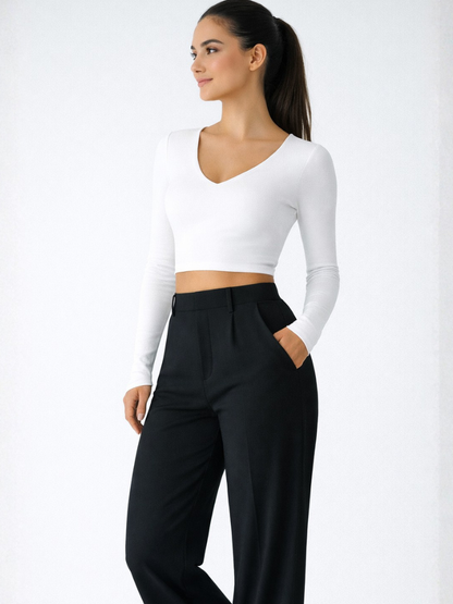 Caliah Signature - High Waist Wide-Leg Trousers