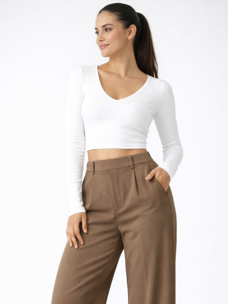 Caliah Signature - High Waist Wide-Leg Trousers