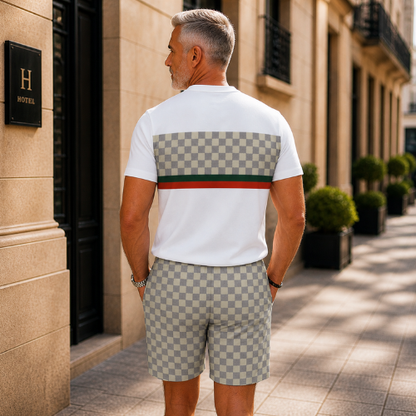 Short Sleeve Zipper Two-piece Set