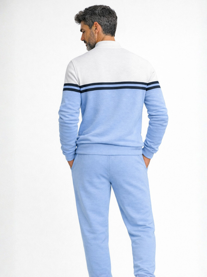 POLO Zipper Long Sleeve Long Pants Two-Piece Set