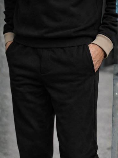 POLO Zipper Long Sleeve Long Pants Two-Piece Set