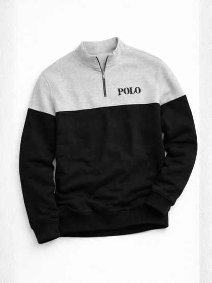 POLO Zipper Long Sleeve Long Pants Two-Piece Set
