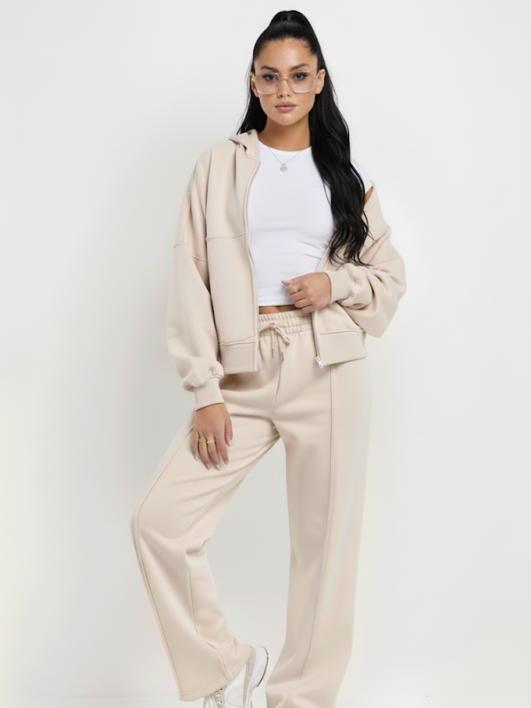 Breeze Set – Sweatshirt Jacket Bomber & Wide Leg