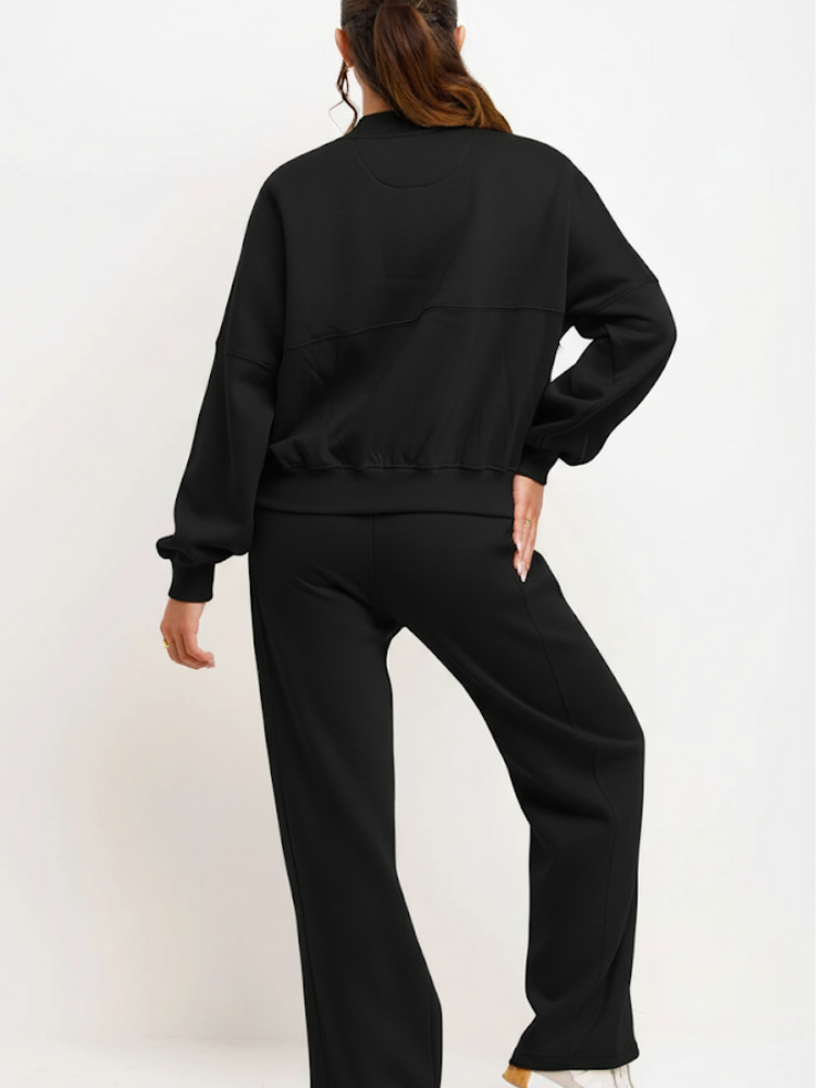 Breeze Set – Sweatshirt Jacket Bomber & Wide Leg