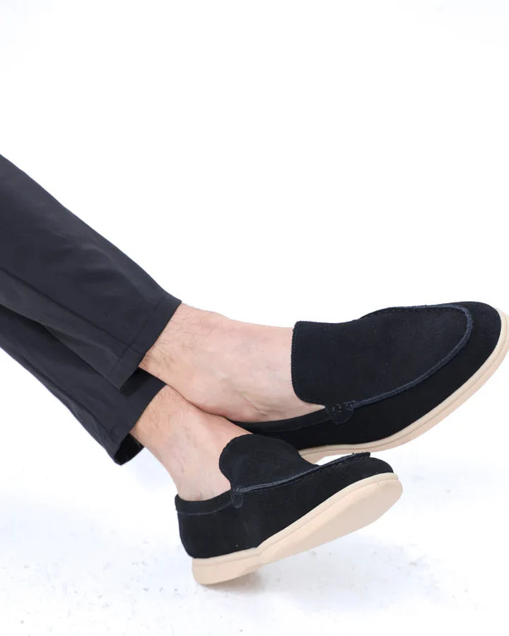 Caliah - Men's Suede Loafer & Casual Trousers Set