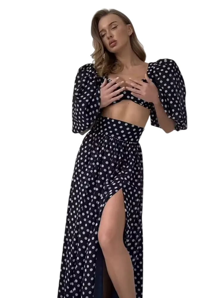 Caliah Polka Dot Skirt Set