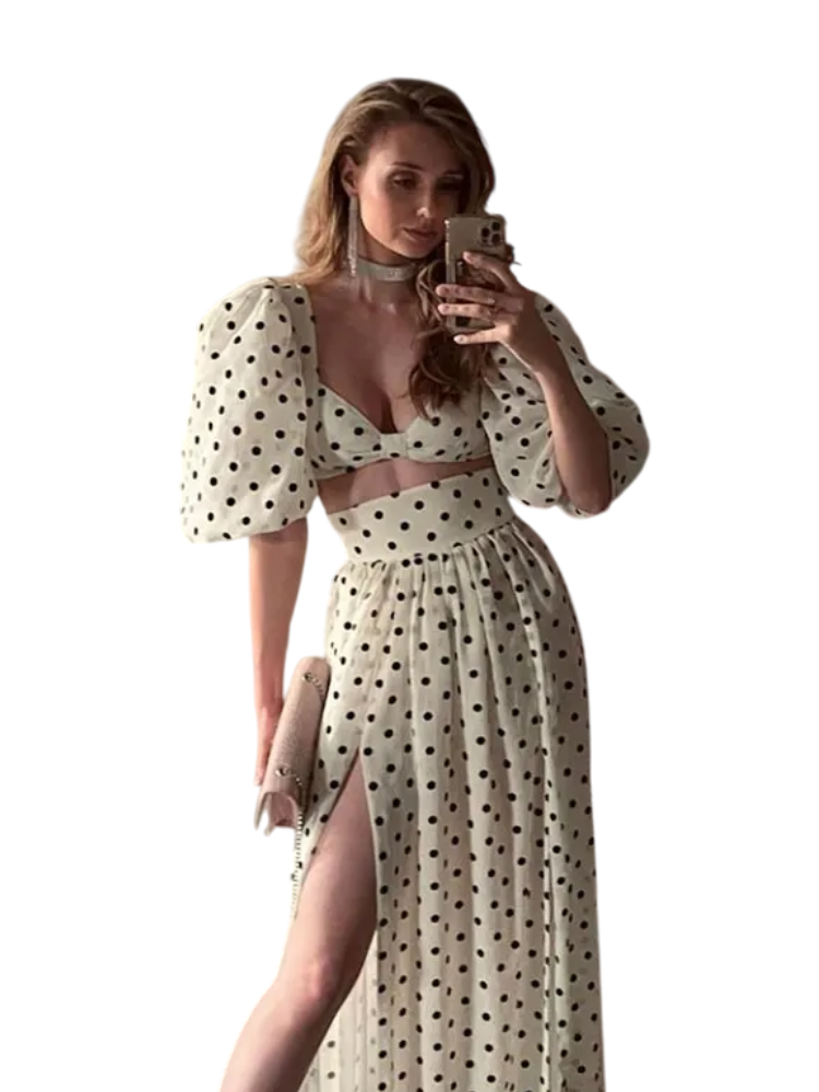 Caliah Polka Dot Skirt Set