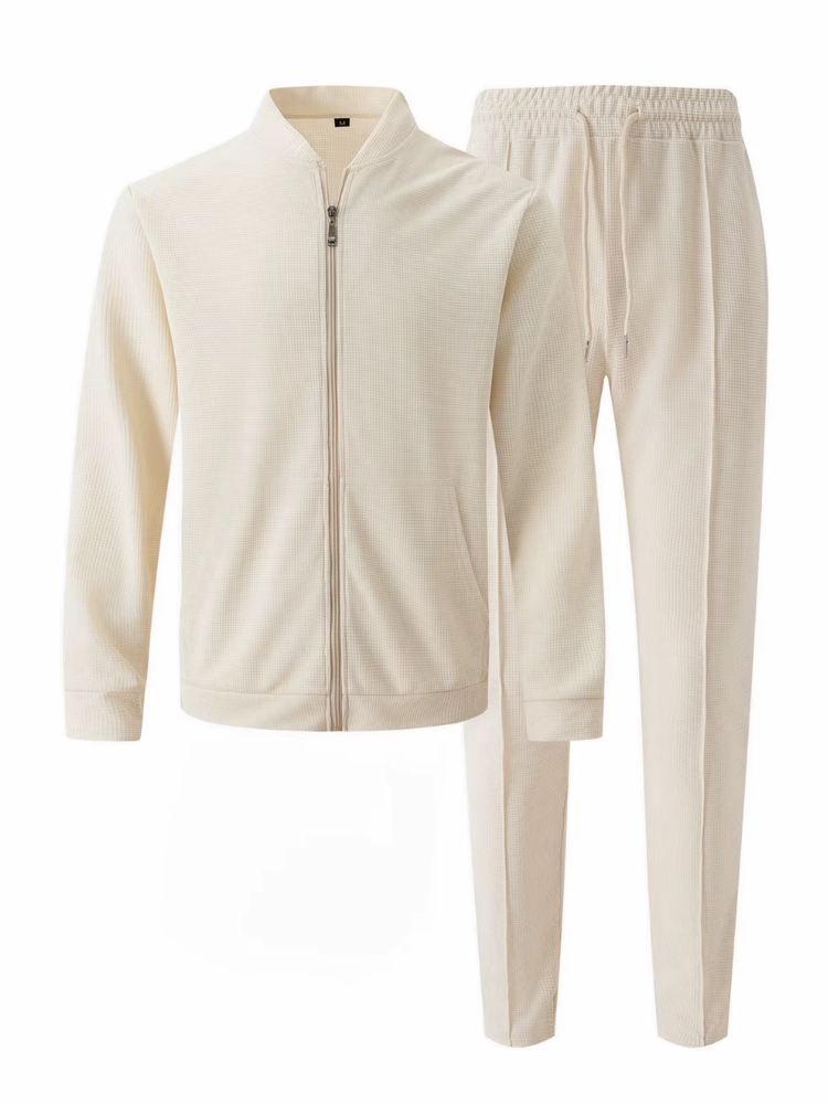 Caliah - Men's zipper jacket turtleneck and pants set