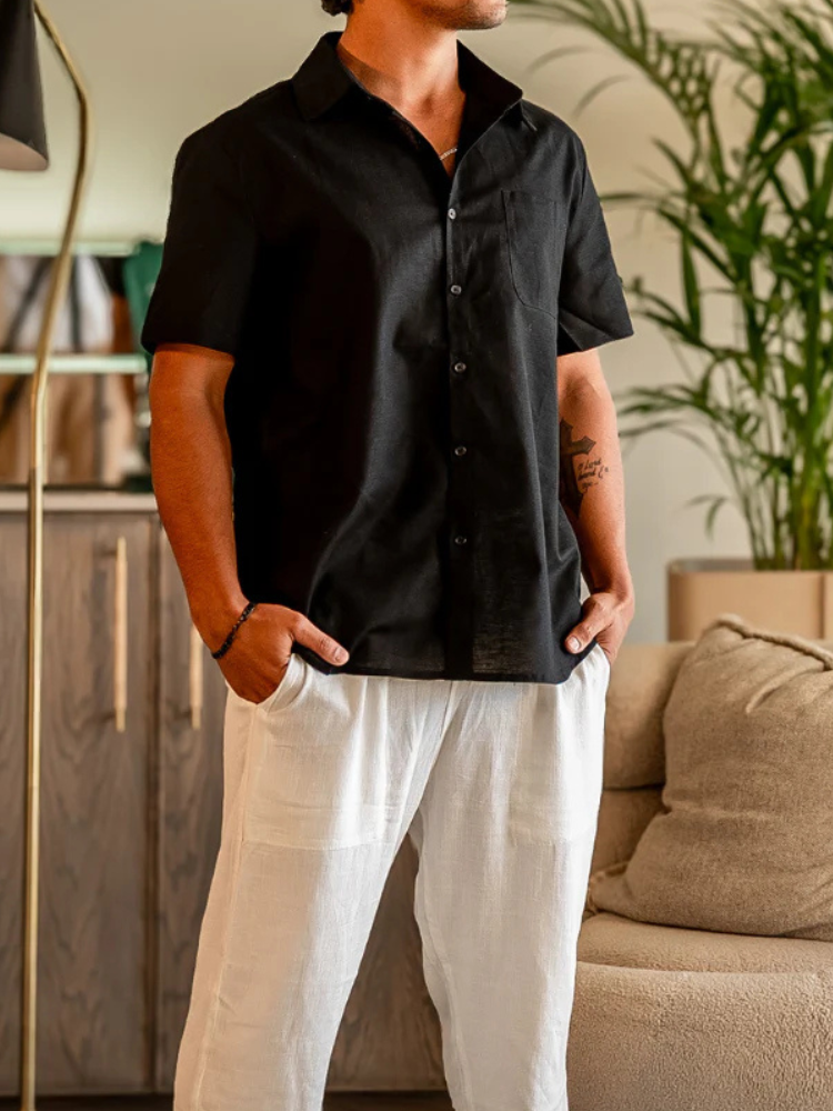 Caliah - Linen Shirt (Shortsleeve) Buy 1 Get 2