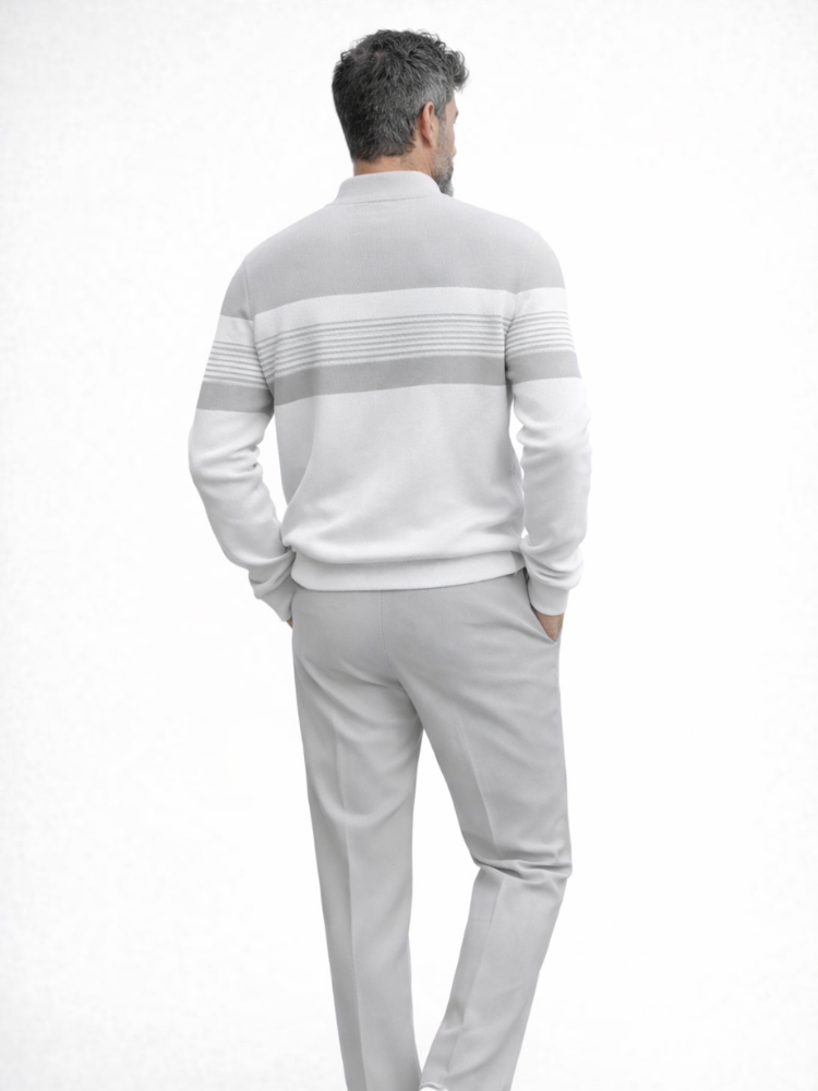 Zipper Long Sleeve Long Pants Two-Piece Set