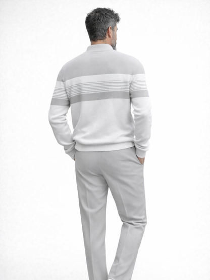 Zipper Long Sleeve Long Pants Two-Piece Set
