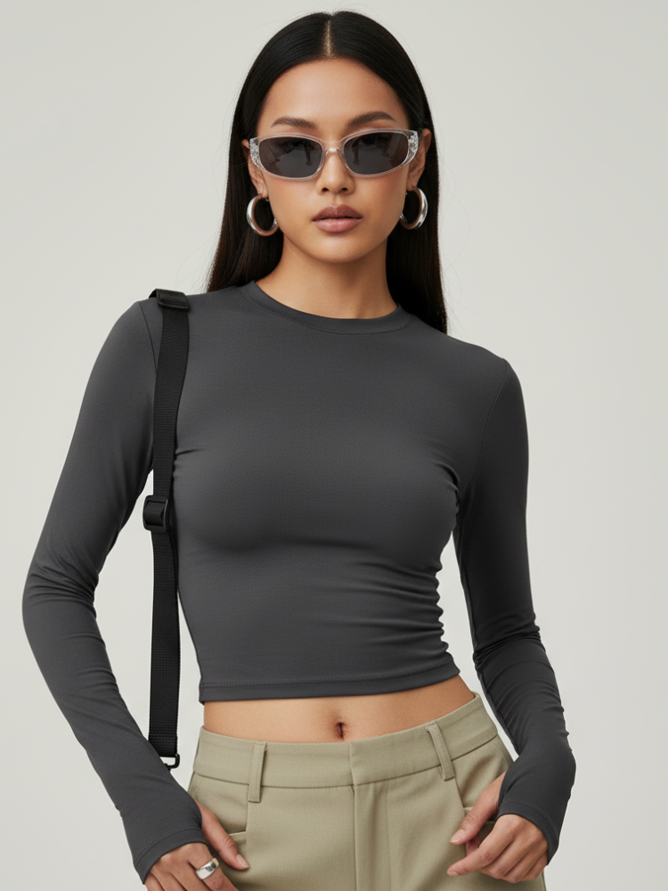 Caliah - Women’s Slim Fit Casual Top - Long Sleeve Tee