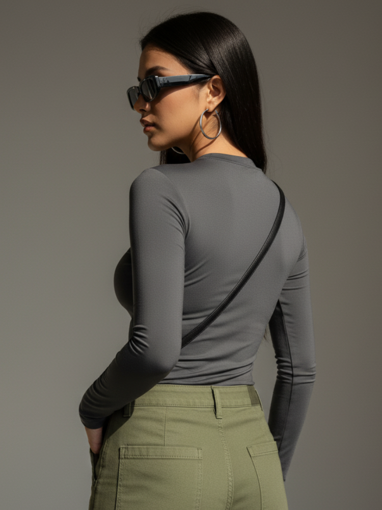 Caliah - Women’s Slim Fit Casual Top - Long Sleeve Tee