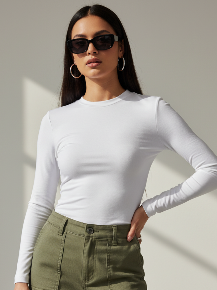 Caliah - Women’s Slim Fit Casual Top - Long Sleeve Tee