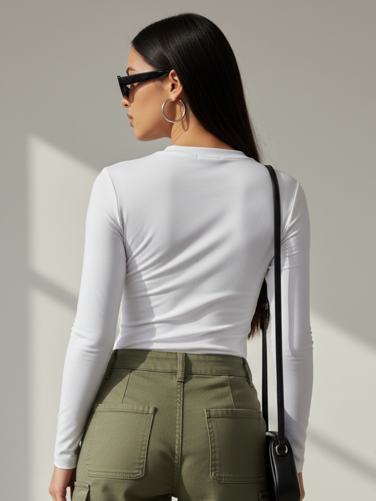Caliah - Women’s Slim Fit Casual Top - Long Sleeve Tee