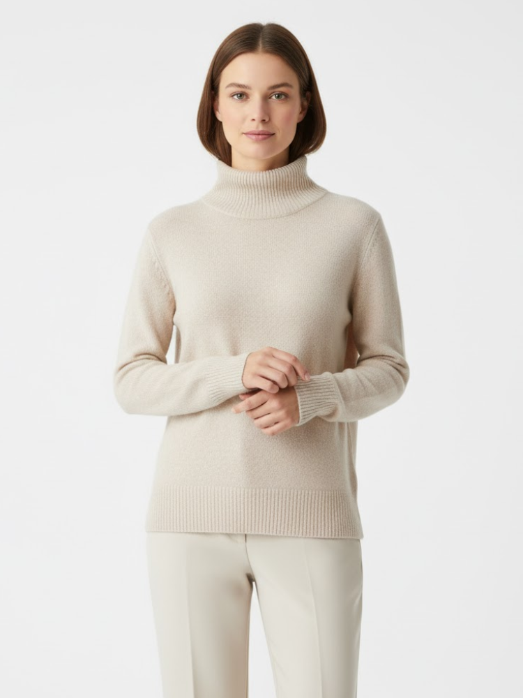 Caliah - Loose-Fit Wool Polo Neck Jumper