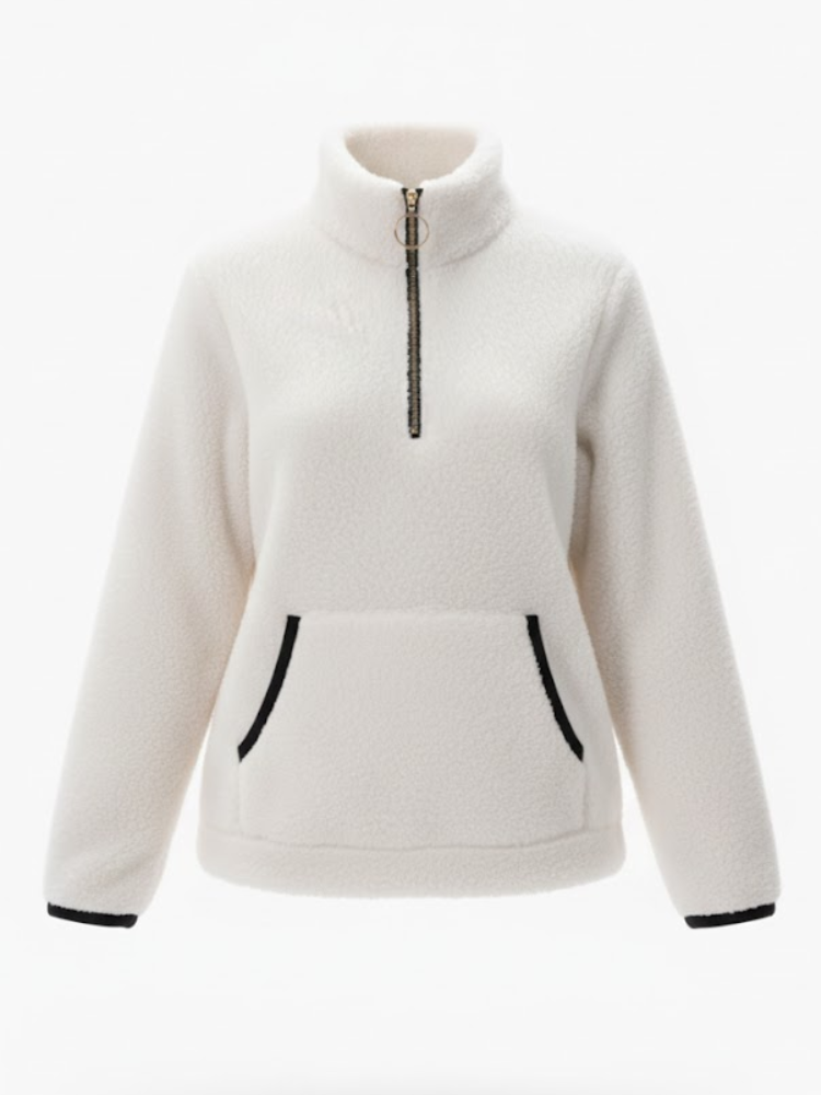 Caliah - Women's Zip Pullover fuzzy Sweatshirt