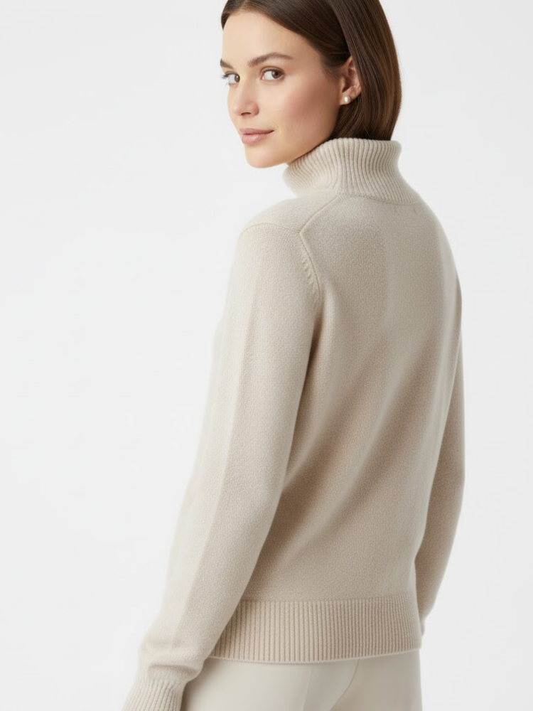 Caliah - Loose-Fit Wool Polo Neck Jumper