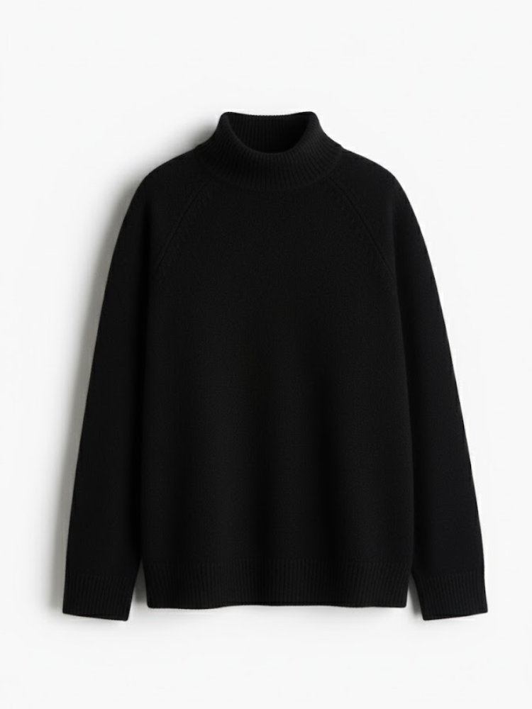 Caliah - Loose-Fit Wool Polo Neck Jumper