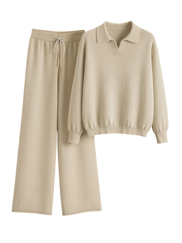 Casual Set for Loose Sweater and Wide Leg