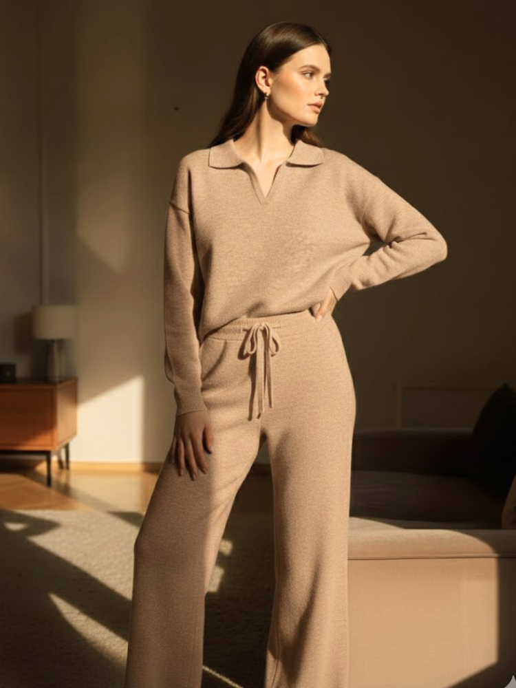 Casual Set for Loose Sweater and Wide Leg