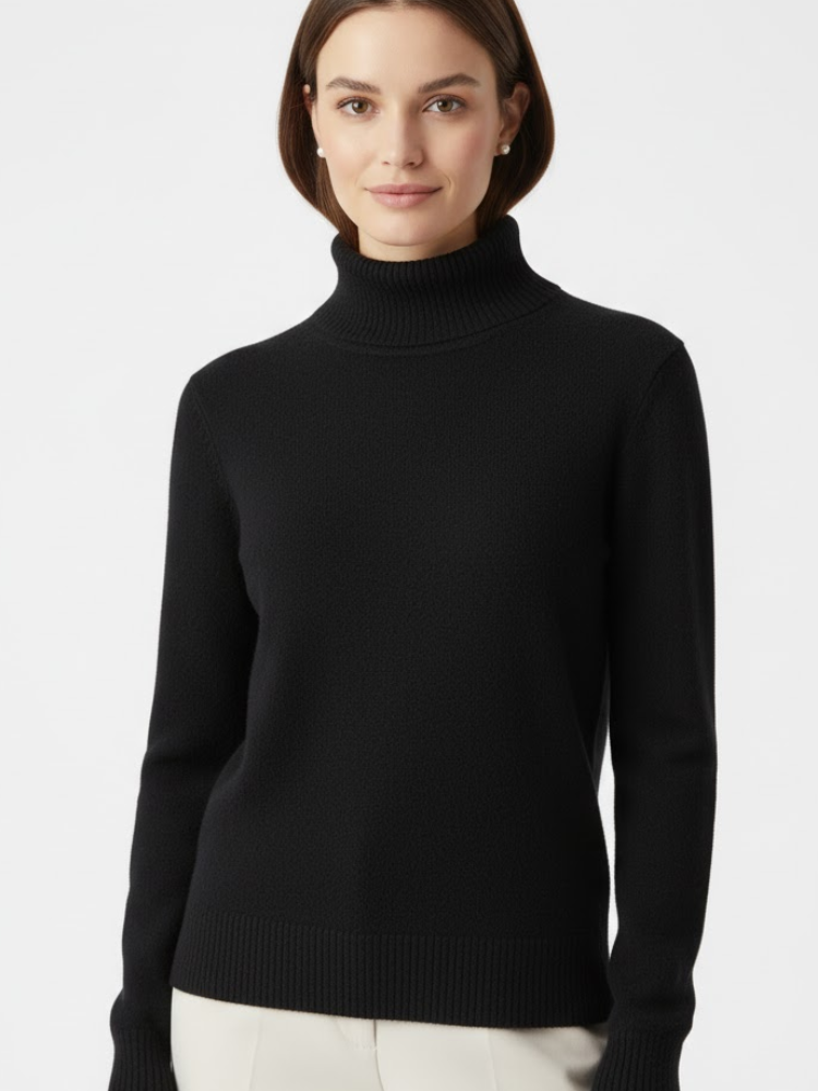 Caliah - Loose-Fit Wool Polo Neck Jumper