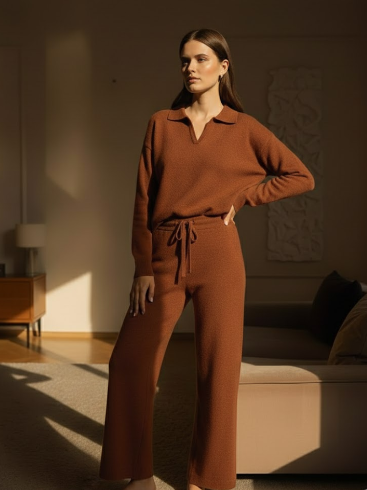 Casual Set for Loose Sweater and Wide Leg