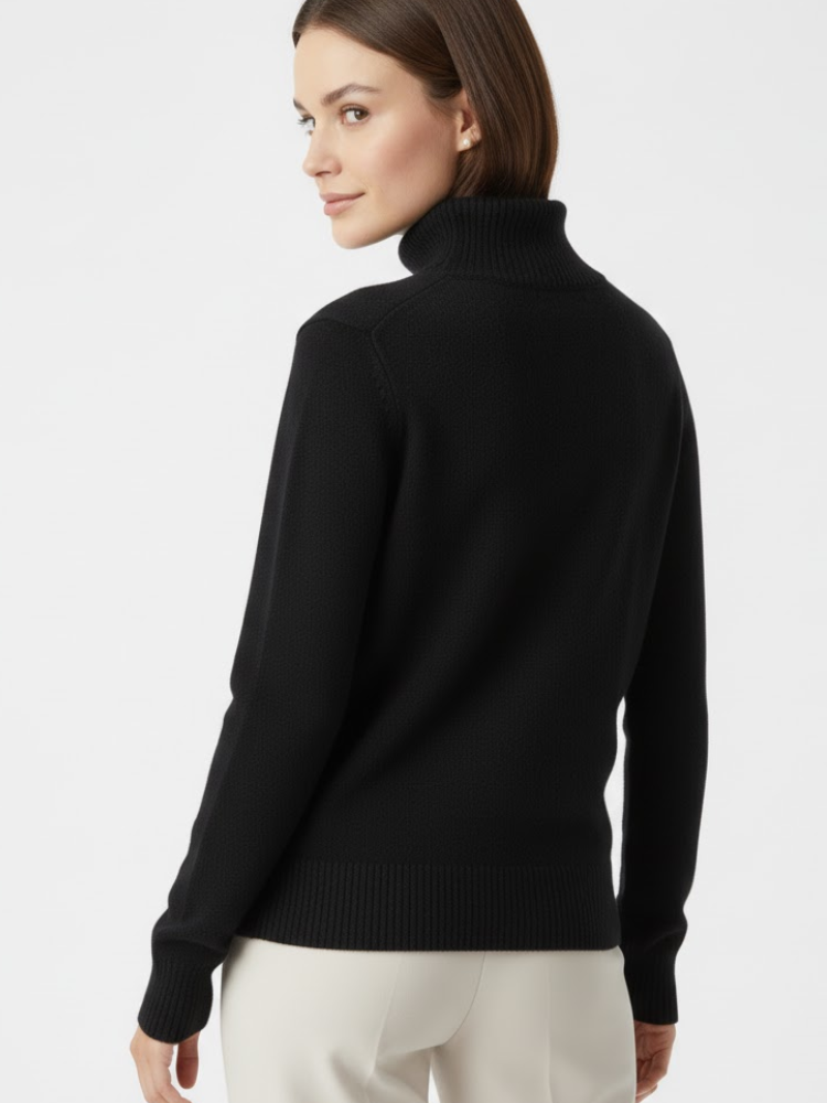 Caliah - Loose-Fit Wool Polo Neck Jumper